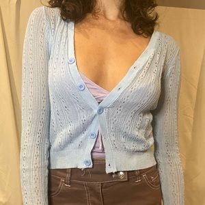 Baby blue knit cardigan